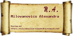 Milovanovics Alexandra névjegykártya